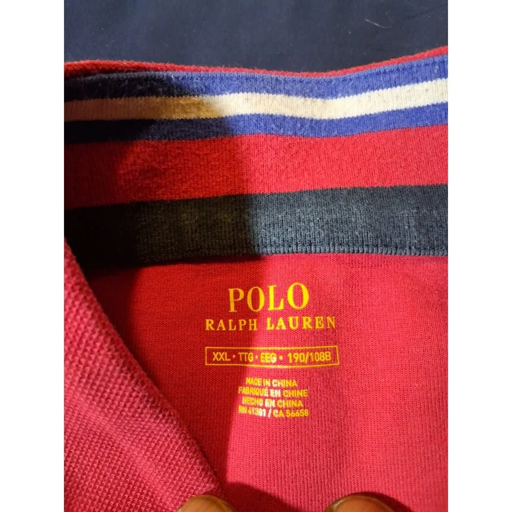 Polo‎ Ralph Lauren Men's 2X Red Long Sleeve 1/4 Zip Sweater W/ Black Pony